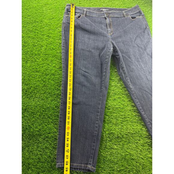 Liz Claiborne Woman Boyfriend Skinny Jeans Size 20W Plus Dark Wash Stretch Denim - Picture 7 of 12